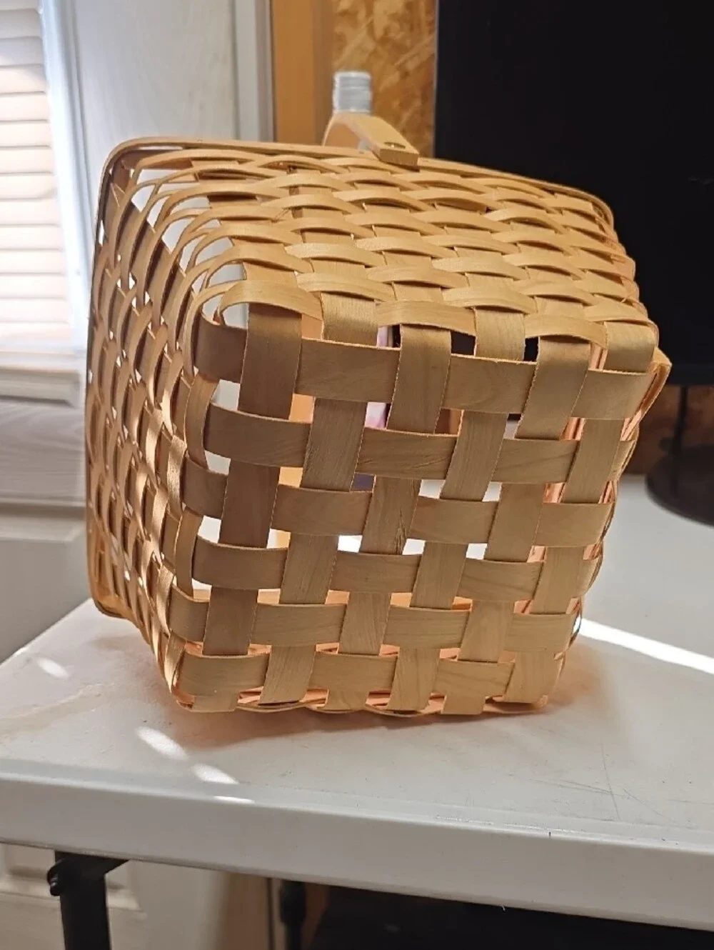 Woven Square Picnic Basket with Handle - Natural ( 226)